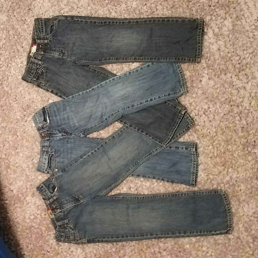 3 pairs of boys 5t jeans, adjustable waist.